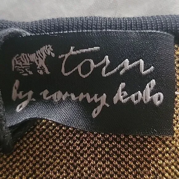 NWT Torn Ronny Kobo XS Baroque Vivienne Peplum Sweater Top Coquette Goth Black - Picture 8 of 10